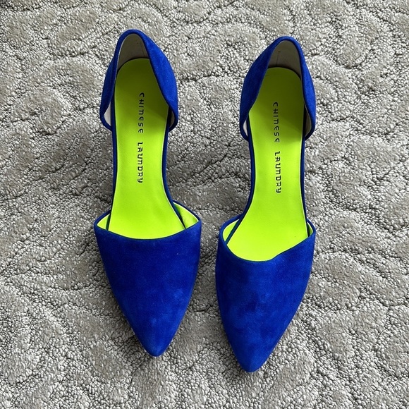 Chinese Laundry Women’s Blue Heels Velvet Size 8.5 - Picture 2 of 3